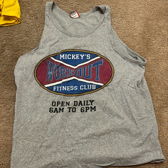 Vintage Mickeys Workout Fitness Club Disney Designs Tank Top - Picture 1 of 4